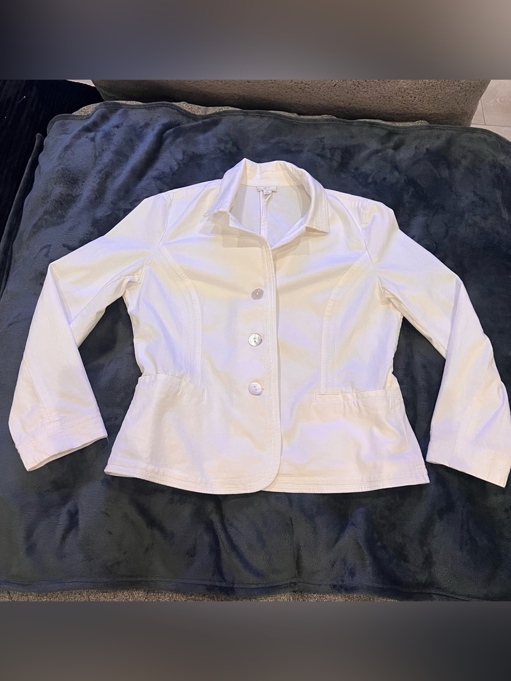 J. Jill White Tailored Button Jacket